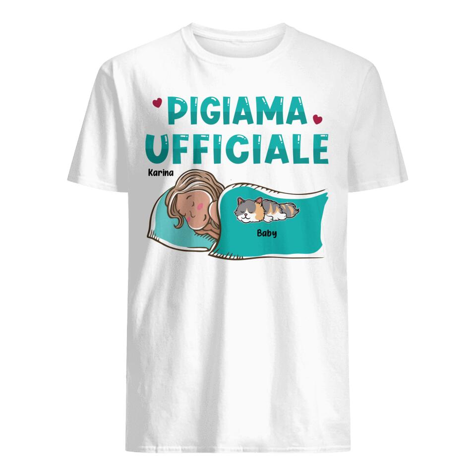 Maglietta personalizzata per Gli amanti dei gatti | Regalo personalizzato per Gli amanti dei gatti | Pigiama Unficiale
