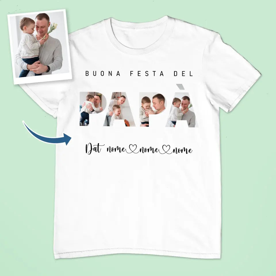 T-shirt QUESTO FANTASTICO PAPA' APPARTIENE A .... Personalizza La Maglietta Con I Nomi Che Vuoi - Foto 3