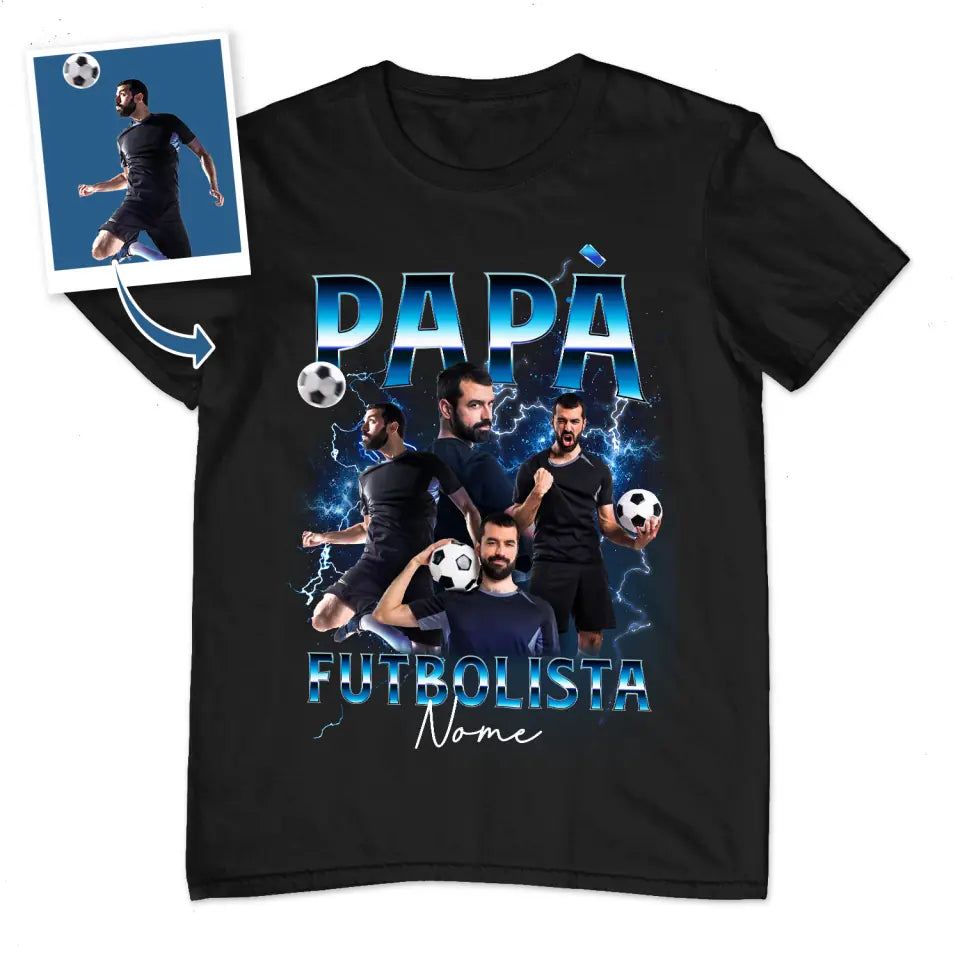 Maglietta personalizzata per Papà | Papá futbolista bootleg