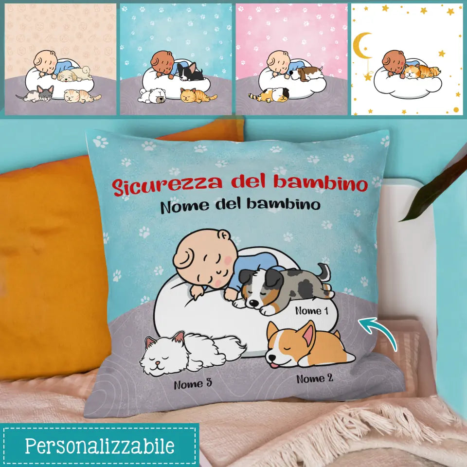 Cuscino personalizzato per Gli Amanti Degli Animali | Regalo personalizzato per Gli Amanti Degli Animali | Sicurezza Del Bambino