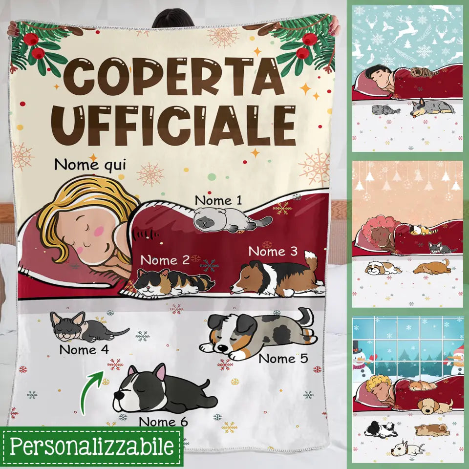 Coperta personalizzata per Gli amanti degli animali domestici | Regalo personalizzato per Gli amanti degli animali domestici | Coperta Ufficiale Natale