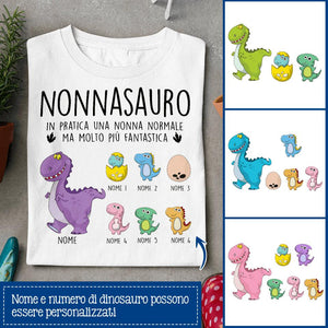 Camiseta personalizada para la abuela | Regalo personalizado para abuela | Nonnasauro Una abuela normal pero mucho más fantástica