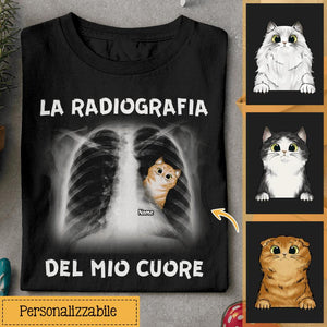 Camiseta personalizada para amantes de los gatos | Regalo personalizado para amantes de los gatos | La radiografía de mi corazón.