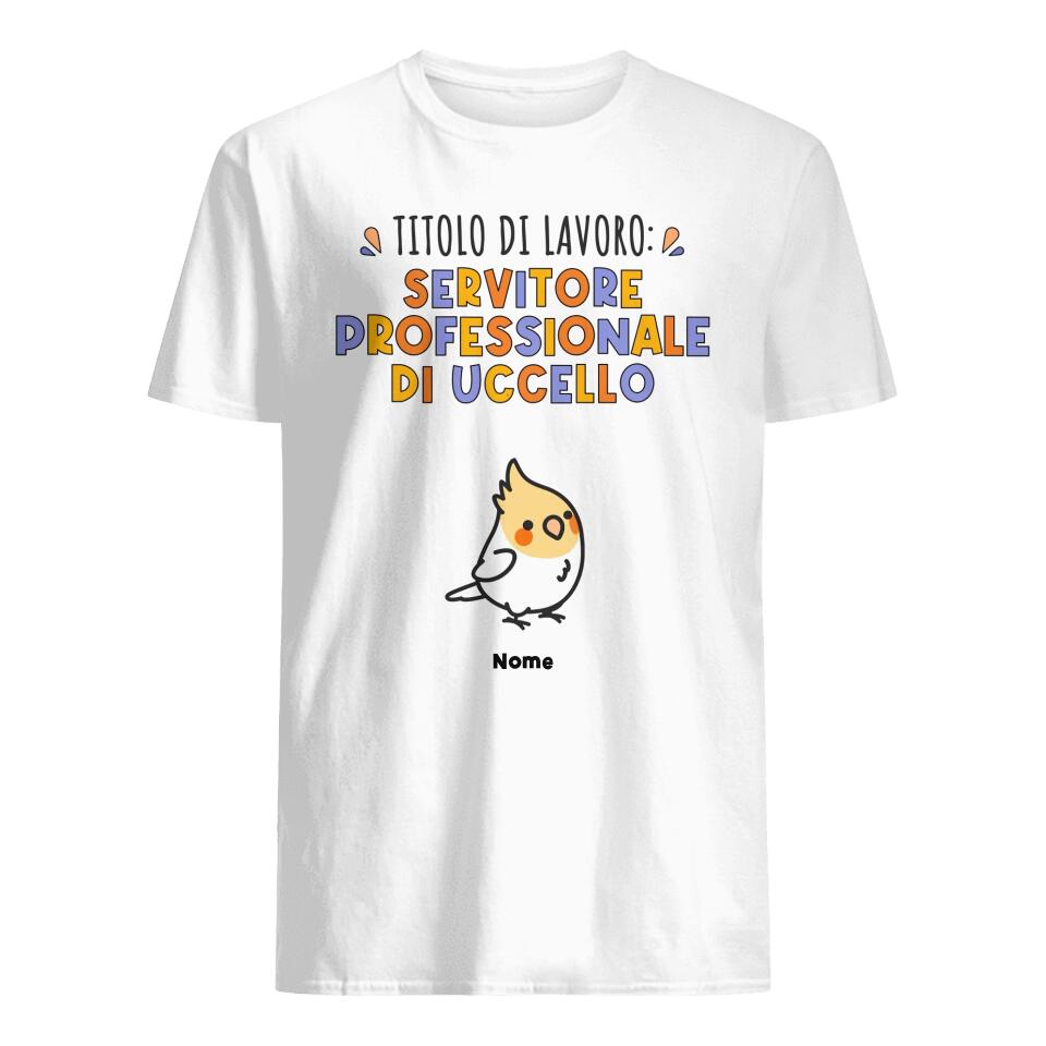 Título del trabajo Siervo profesional de aves, camiseta personalizable para amantes de las aves