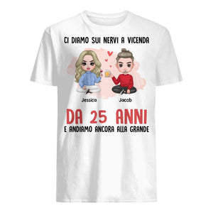 Camiseta personalizada para parejas | Regalo personalizado para pareja | Nos ponemos de los nervios el uno al otro