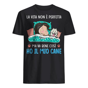 Camiseta personalizada para amantes de los perros | Regalo personalizado para amantes de los perros | La vida no es perfecta