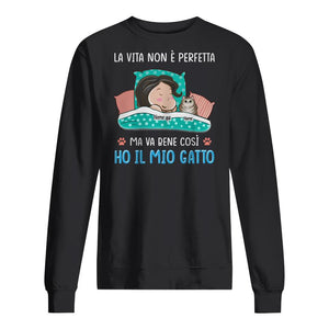 Camiseta personalizada para amantes de los gatos | Regalo personalizado para amantes de los gatos | La vida no es perfecta