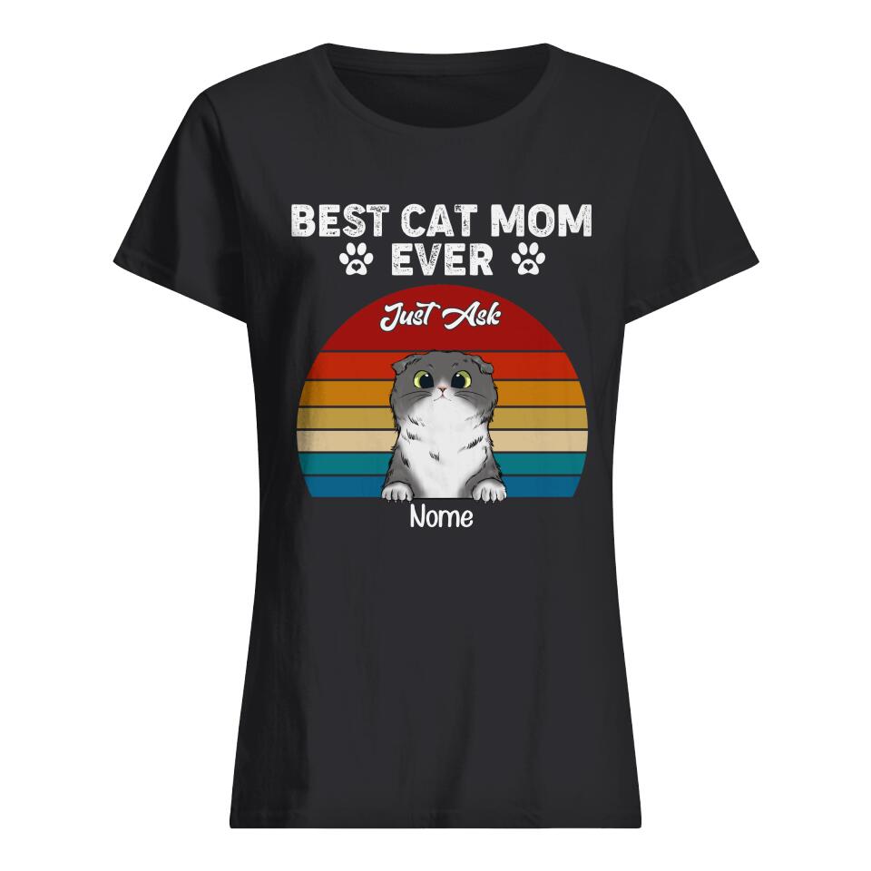 Maglietta personalizzata per Mamma | Regalo personalizzato per Madre | Best cat mom ever