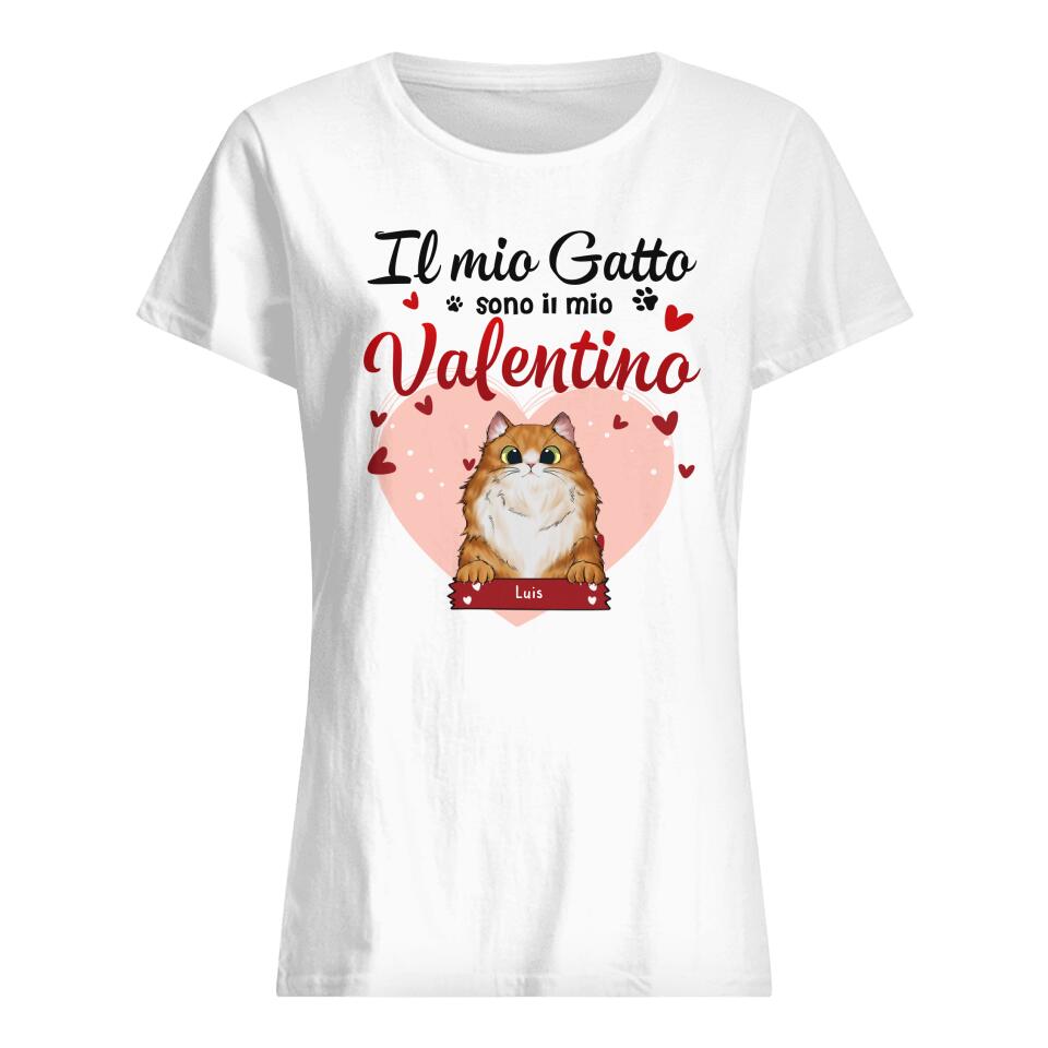 Camiseta personalizada para amantes de los gatos | Regalo personalizado para amantes de los gatos | Mis gatos son mi San Valentín