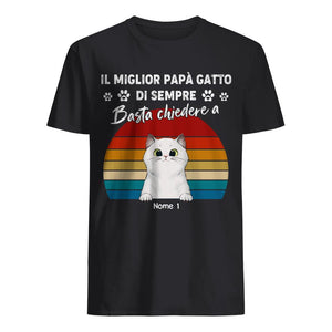 Camiseta personalizada para amantes de los gatos | Regalo personalizado para amantes de los gatos | El mejor papá gato de todos los tiempos