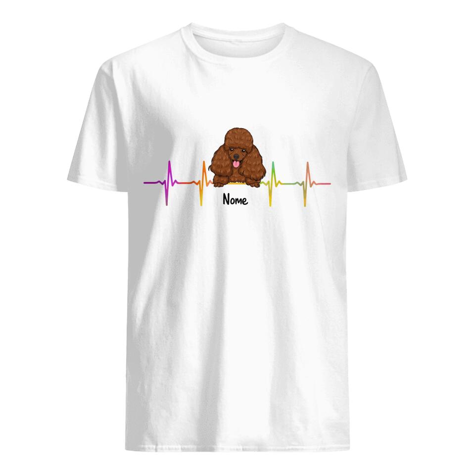 Camiseta personalizada para amantes de las mascotas | Regalo personalizado para amantes de las mascotas | La línea del latido del corazón