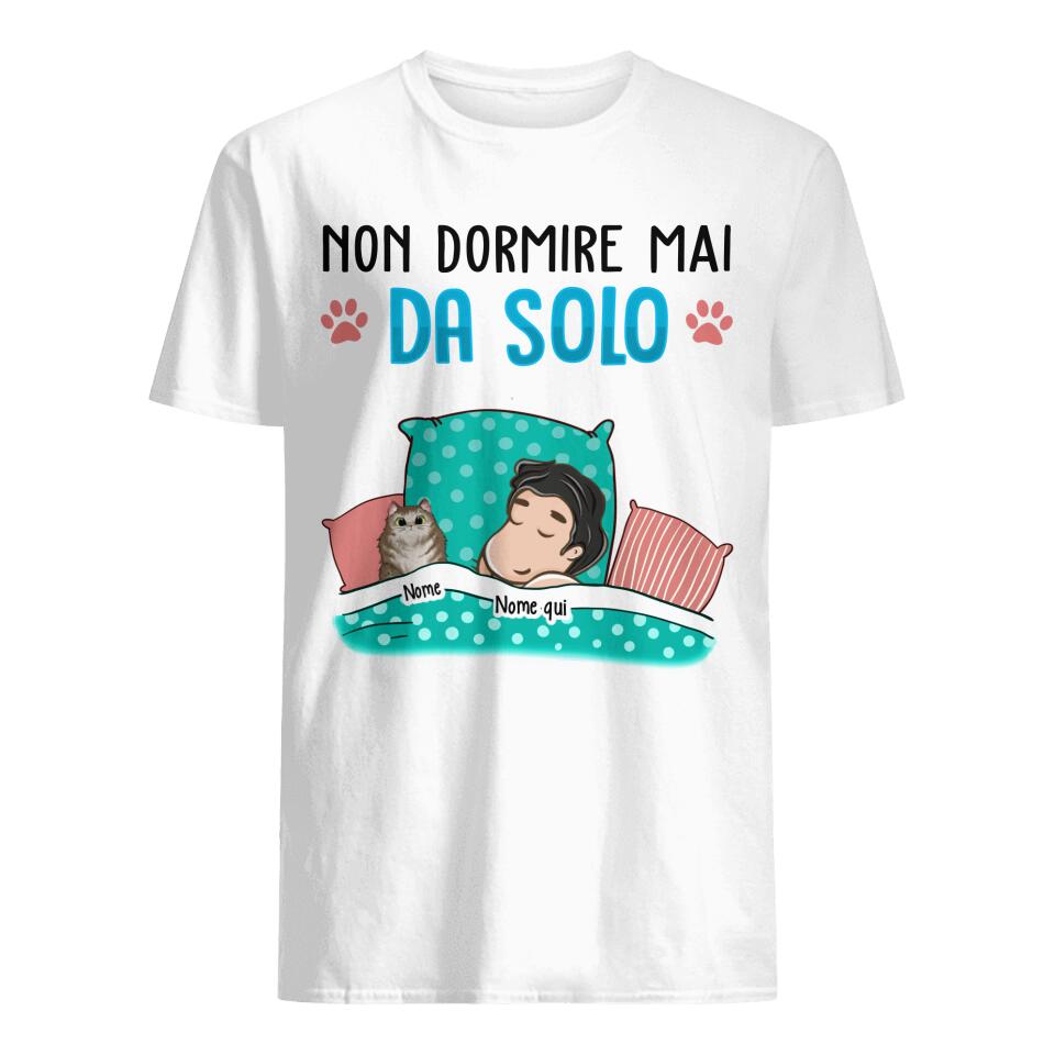 Camiseta personalizada para amantes de las mascotas | Regalo personalizado para amantes de las mascotas | Nunca duermas solo