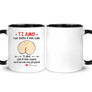 Tazza personalizzata per Fidanzato/Marito | Regalo personalizzato per Fidanzato/Marito | Tazza divertente Ti amo con tutte il mio culo