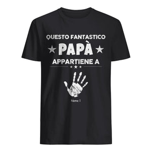 Camiseta personalizada para papá | Regalo personalizado para padre | Este increíble papá pertenece a