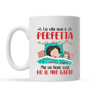 Taza personalizada para amantes de los gatos | Regalo personalizado para amantes de los gatos | Pero está bien, así que tengo mi gato