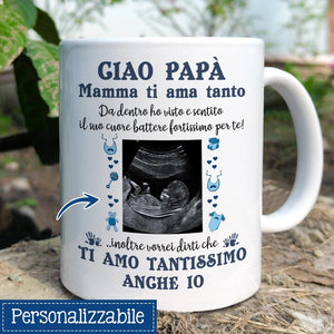 Taza personalizada para papá| Regalo personalizado para padre | Papá, yo también te quiero mucho