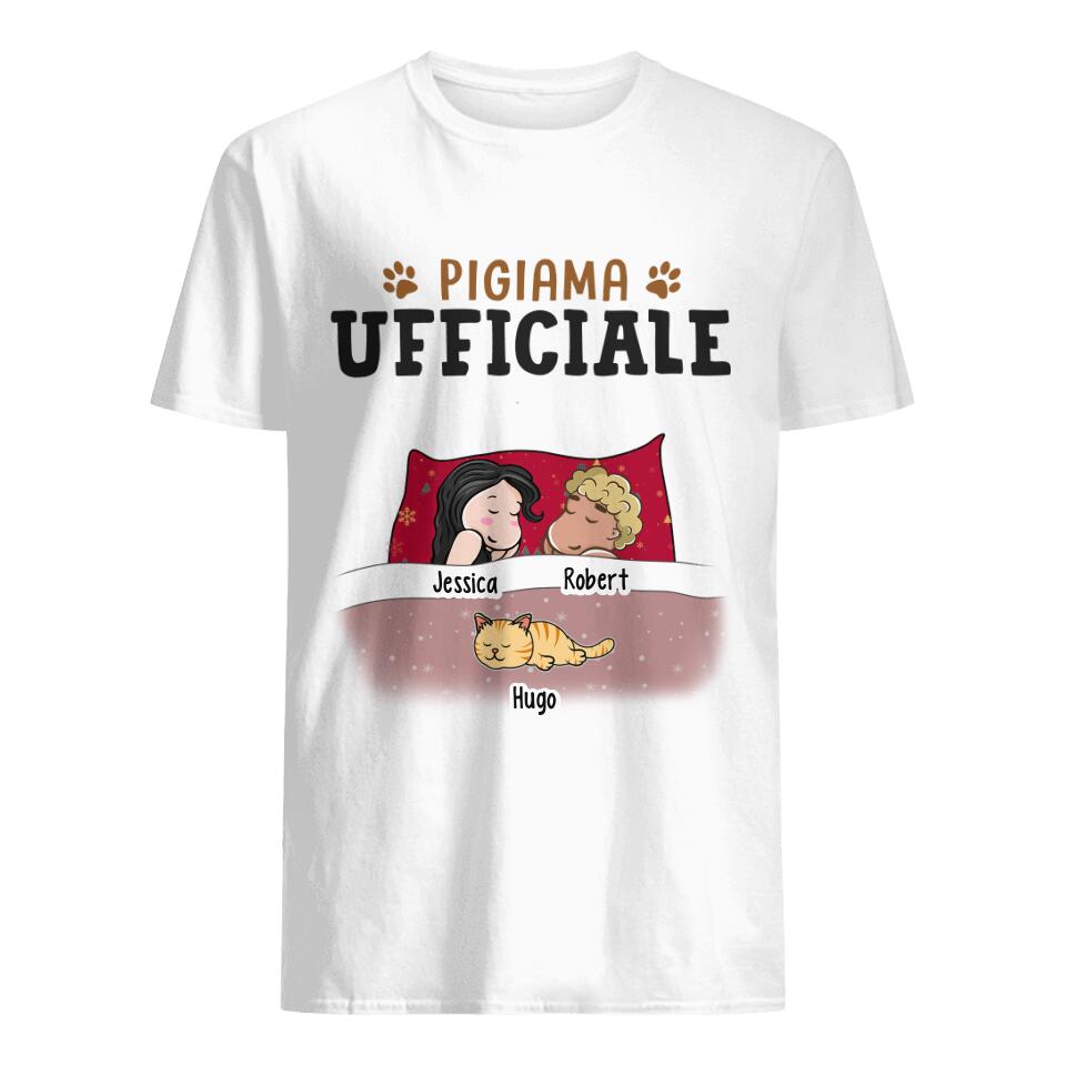 Camiseta personalizada para amantes de los gatos | Regalo personalizado para amantes de los gatos | Pijama oficial solo o pareja.