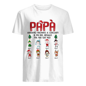 Camiseta personalizada para papá | Regalo personalizado para padre| Papá tratamos de buscarte