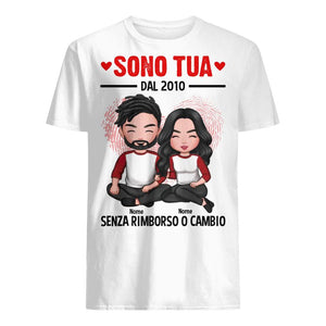 Maglietta personalizzata per Moglie/ Marito | Regalo personalizzato per Moglie/ Marito | Sono tua senza rimborso o cambio