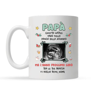 Taza personalizada para papá | Regalo personalizado para padre | estaré en el vientre de mami