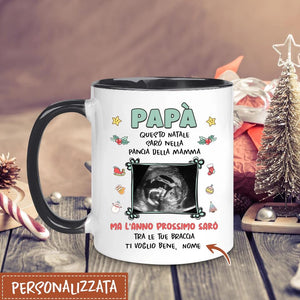 Taza personalizada para papá | Regalo personalizado para padre | estaré en el vientre de mami