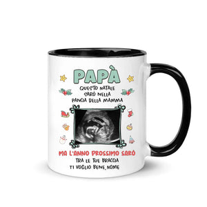 Taza personalizada para papá | Regalo personalizado para padre | estaré en el vientre de mami