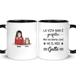 Tazza personalizzata per Gli amanti dei gatti | Regalo personalizzato per Gli amanti dei gatti | La Vita Non È Perfetta