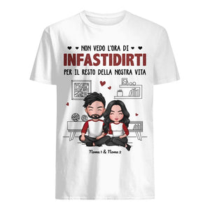 Camiseta personalizada para marido y mujer | Regalo personalizado para marido y esposa | No puedo esperar para molestarte por el resto de nuestras vidas.