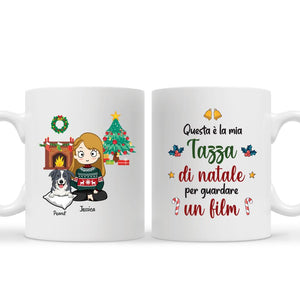 Tazza personalizzata per Gli amanti dei cani | Regalo personalizzato per Gli amanti dei cani | Questa È La Mia Tazza Di Natale Per Guardare Un Film