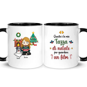 Tazza personalizzata per Gli amanti dei cani | Regalo personalizzato per Gli amanti dei cani | Questa È La Mia Tazza Di Natale Per Guardare Un Film