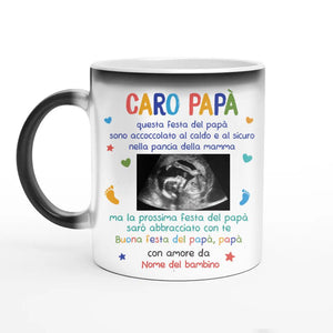 Taza personalizada para papá | Regalo personalizado para padre | El próximo día del padre te estaré abrazando.