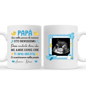 Taza personalizada para papá | Regalo personalizado para papá | En la barriga de mamá