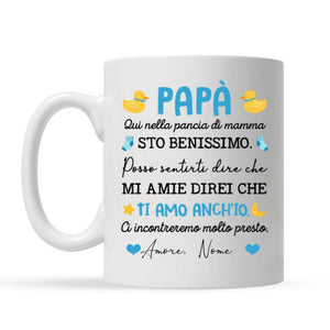 Taza personalizada para papá | Regalo personalizado para papá | En la barriga de mamá