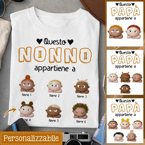 Camiseta personalizada para el abuelo | Regalo personalizado para abuelo | Le pertenece al abuelo papá.