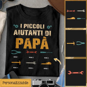 Camiseta personalizada para papá | Regalo personalizado para papá | Los pequeños ayudantes de papá