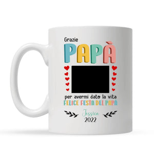 Tazza personalizzata per Papà | Regalo personalizzato per Papà | Grazie Papà