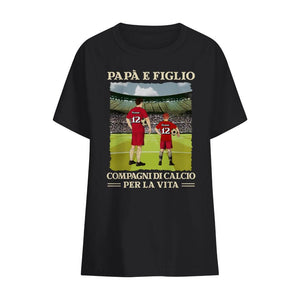 Camiseta personalizada para papá | Regalo personalizado para padre | Papá e hijo/hija Compañeros de fútbol para toda la vida