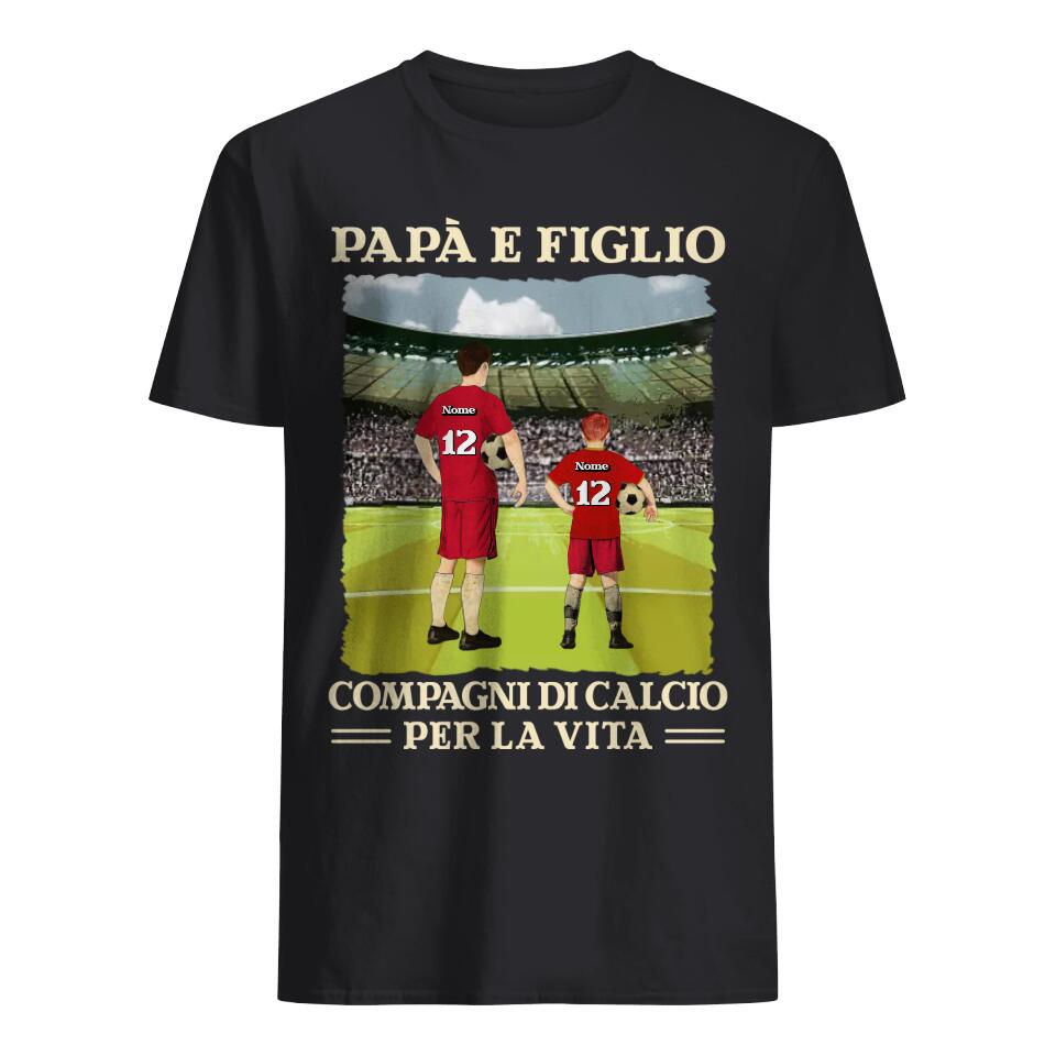 Maglietta personalizzata per Papà | Regalo personalizzato per Padre | Papà e figlio/figlia Compagni di calcio per la vita