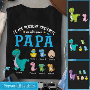 Camiseta personalizada para papá | Regalo personalizado para papá | Mis personas favoritas me llaman abuelo papá