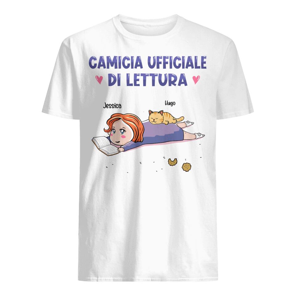 Camiseta personalizada para amantes de los perros y gatos | Regalo personalizado para amantes de perros y gatos | Camiseta de lectura oficial