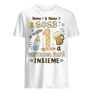 Camiseta personalizada para papá | Primer regalo del Día del Padre | 2023 Nuestro 1er Día del Padre juntos