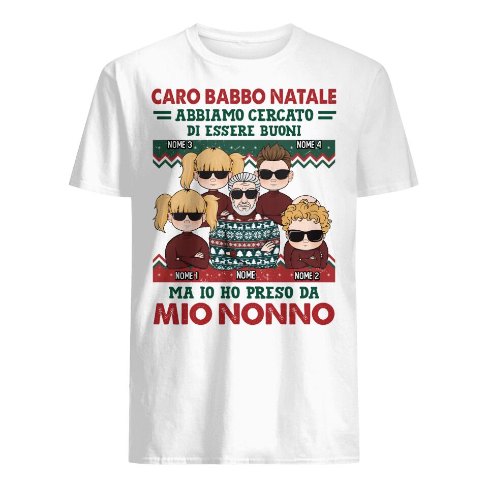 Camiseta personalizada para el abuelo | Regalo personalizado para el abuelo | Querido Papá Noel Intentamos ser buenos pero me parecí a mi abuelo