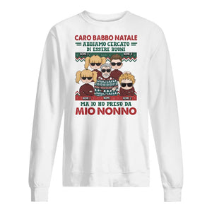 Maglietta personalizzata per Nonno | Regalo personalizzato per Nonno |Caro Babbo Natale Abbiamo cercato di essere buoni ma io ho preso da mio nonno