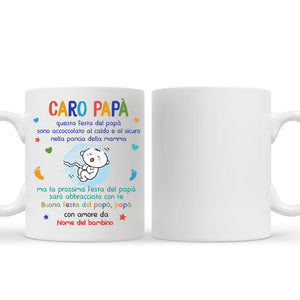 Taza personalizada para papá | Regalo personalizado para padre | El próximo día del padre te estaré abrazando.