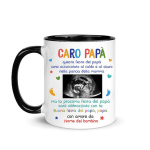 Taza personalizada para papá | Regalo personalizado para padre | El próximo día del padre te estaré abrazando.