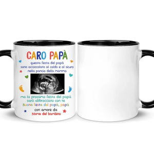 Taza personalizada para papá | Regalo personalizado para padre | El próximo día del padre te estaré abrazando.