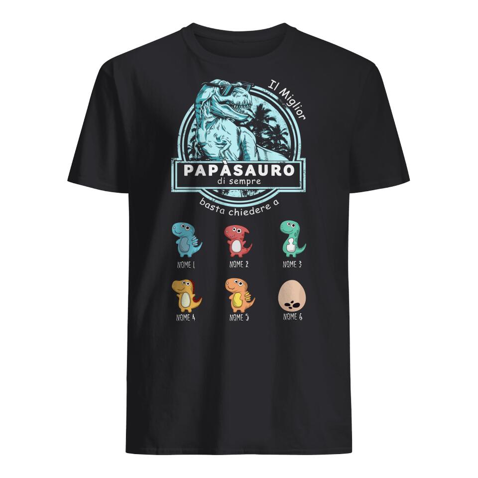 Camiseta personalizada para papá | Regalo personalizado para padre | El mejor papasaurus de todos los tiempos, solo pregúntale a un