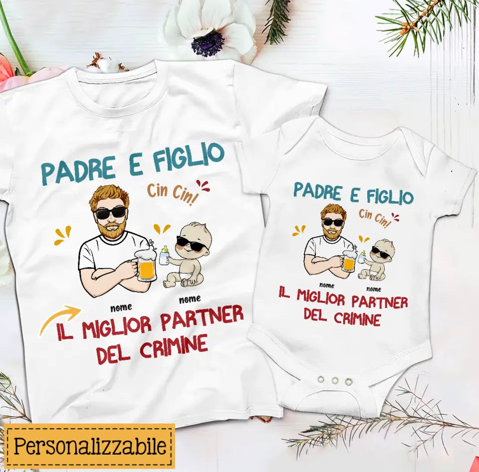 Camiseta familiar personalizada ? Regalo personalizado para la familia | Padre e hijo