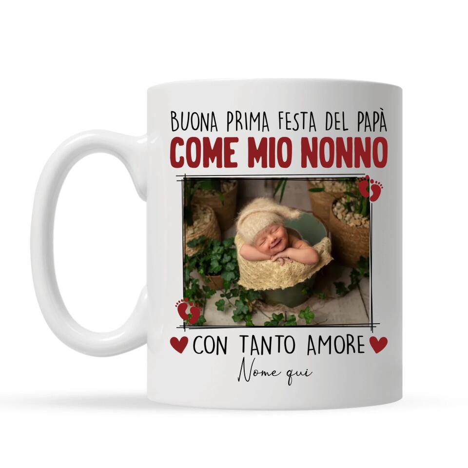 Taza personalizada para el abuelo | Regalo personalizado para abuelo | Feliz primer día del padre como mi abuelo.