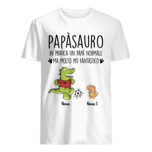 Camiseta personalizada para papá | Regalo personalizado para padre | futbolista papasaurio